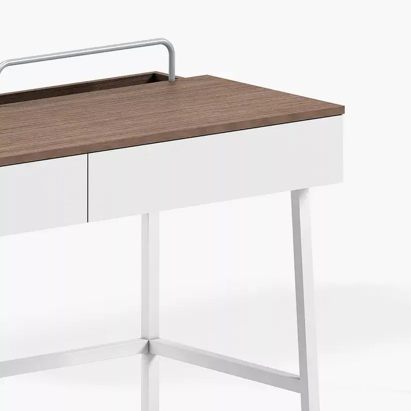 Modern Study Desk with 2 Drawers & Socket Tray – Melamine Finish