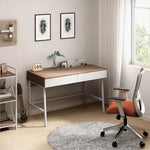Load image into Gallery viewer, Modern Study Desk with 2 Drawers &amp; Socket Tray – Melamine Finish