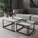 Load image into Gallery viewer, Modern Stylish Look Square Wrought Iron Coffee Table ( Set of 2 )