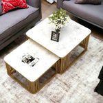 Load image into Gallery viewer, Modern Stylish Look Square Wrought Iron Coffee Table ( Set of 2 )