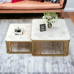 Load image into Gallery viewer, Modern Stylish Look Square Wrought Iron Coffee Table ( Set of 2 )