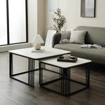 Load image into Gallery viewer, Modern Stylish Look Square Wrought Iron Coffee Table ( Set of 2 )