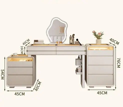 Modern Vanity Table Set with LED Mirror and Chair - Stylish Bedroom Dressing Table-GCC Home Center