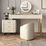 Load image into Gallery viewer, Modern White Vanity Table with LED Mirror and Marble Top-GCC Home Center