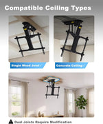 Load image into Gallery viewer, Motorized Ceiling TV Mount, 32–70 in TVs, 88 lb Capacity | Motorized flip down, 0–80° tilt, Supports 32–70" TVs up to 88 lbs，Fits flat and select angled ceilings