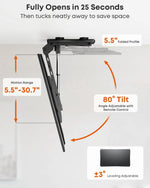Load image into Gallery viewer, Motorized Ceiling TV-Mount Flip Down - 43 to 86 Inch Electric TV-Mount Motorized Drop Down with Remote, Max Load 99 lbs, Max VESA 800x400 mm, Black