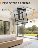 Load image into Gallery viewer, Motorized Ceiling Tv Mount For 32-70 Inch Tvs Up To 88 Lbs, Electric With Remote &amp; Adjustable Tilt, Flip Down Patio, Living Room Ect, Max Vesa 600X400Mm