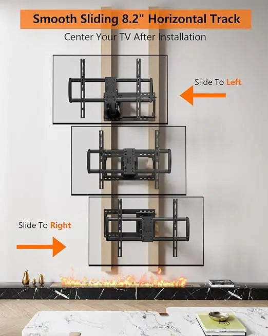 MOUNT Heavy Duty TV Wall Mount for 42-110" TVs up to 220lbs with 8.2" Sliding Moving for Screen Centering, Full Motion TV Mount Fit 24"-16" Studs with Swivel,Tilt&Level, Max VESA 800x600mm