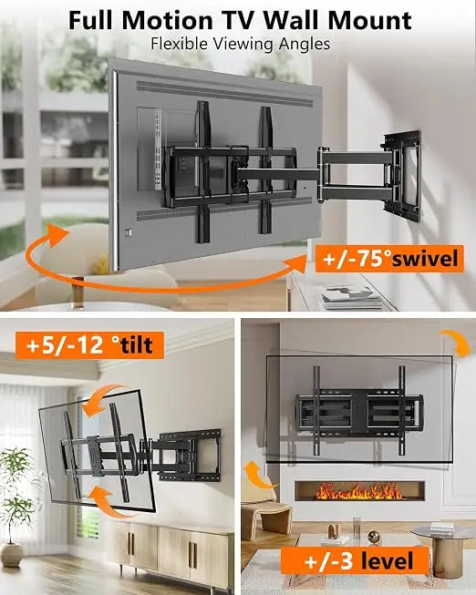 MOUNT Heavy Duty TV Wall Mount for 42-110" TVs up to 220lbs with 8.2" Sliding Moving for Screen Centering, Full Motion TV Mount Fit 24"-16" Studs with Swivel,Tilt&Level, Max VESA 800x600mm