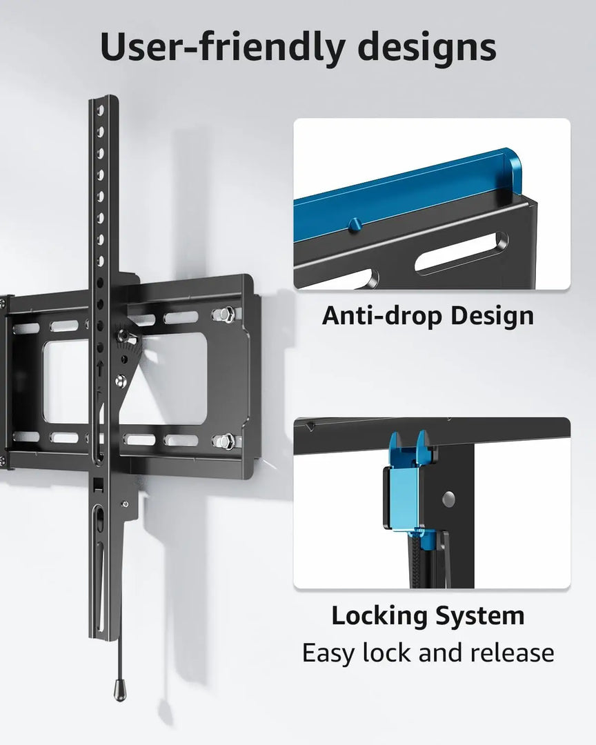 MOUNTUP TV Wall Mount, Tilting TV Mount Bracket for Most 37-82 Inch Flat Screen/Curved TV Low Profile Wall Mount Saving Space Max VESA 600x400mm Hold up to 99 lbs Fit 16" 18" 24" Stud MU0008