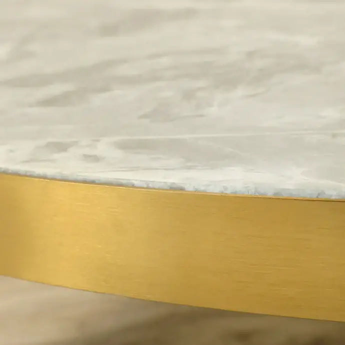Moura Coffee Table – Faux Marble & Bronze Brushed Stainless Steel