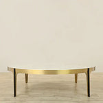 Load image into Gallery viewer, Moura Coffee Table – Faux Marble &amp; Bronze Brushed Stainless Steel