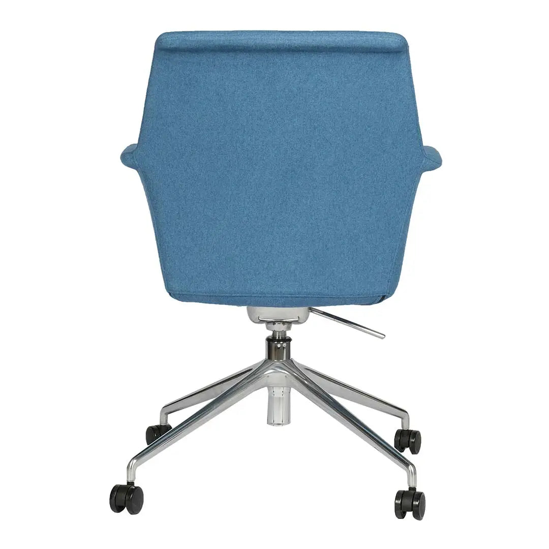 Moveable Visitor Area Chair, Fabric Office Chair With Metal Legs-GCC Home Center