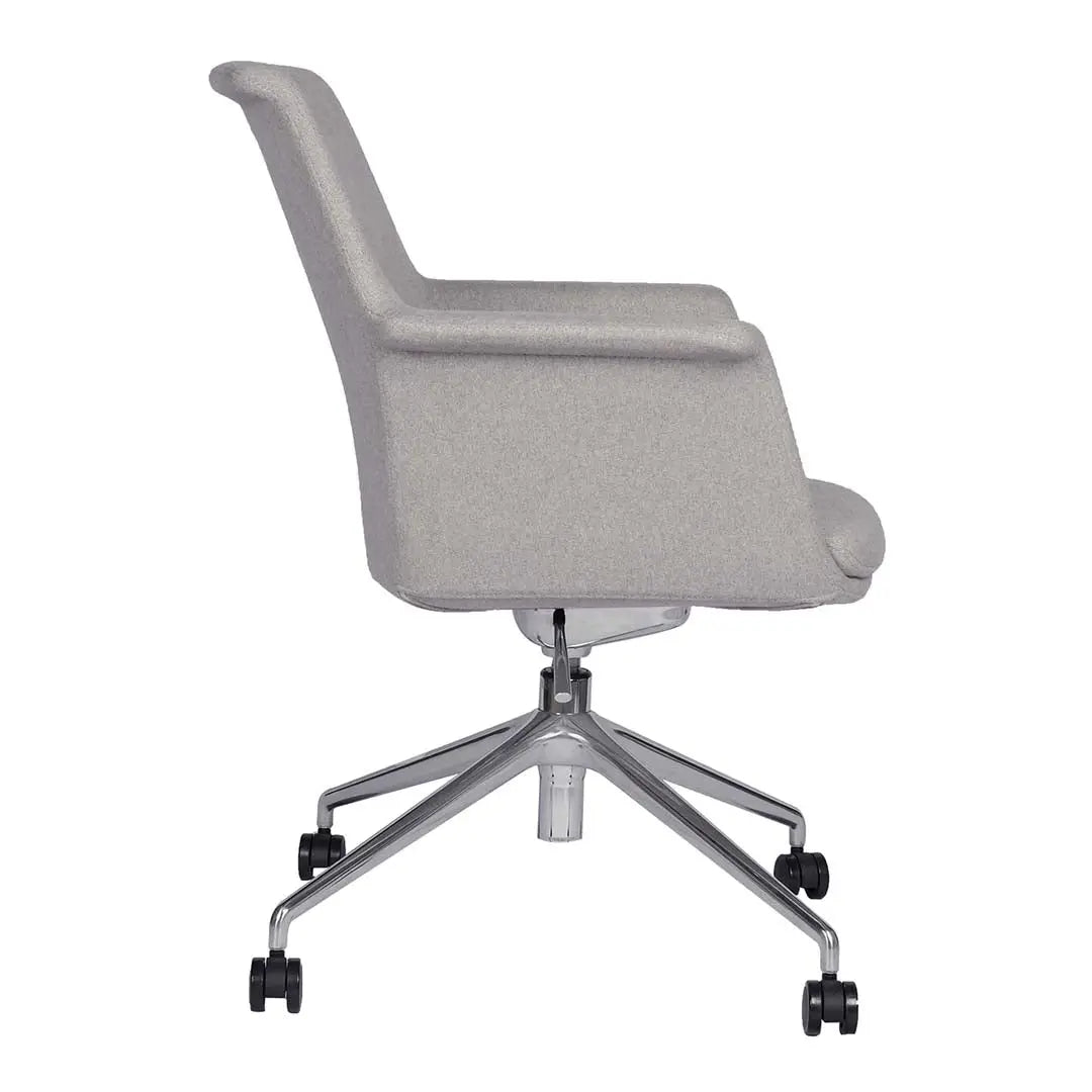 Moveable Visitor Area Chair, Fabric Office Chair With Metal Legs-GCC Home Center
