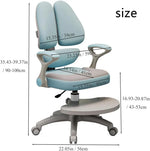 Load image into Gallery viewer, MOZOGOT Kids Desk Chair with Armrests Footrest, Adjustable Height Study Chair with Arms &amp; Wheels Ergonomic Student Swivel Rolling Task Chair for Boys Girls, Home Bedroom School (Blue)