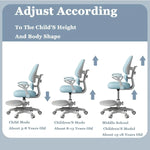 Load image into Gallery viewer, MOZOGOT Kids Desk Chair with Armrests Footrest, Adjustable Height Study Chair with Arms &amp; Wheels Ergonomic Student Swivel Rolling Task Chair for Boys Girls, Home Bedroom School (Blue)