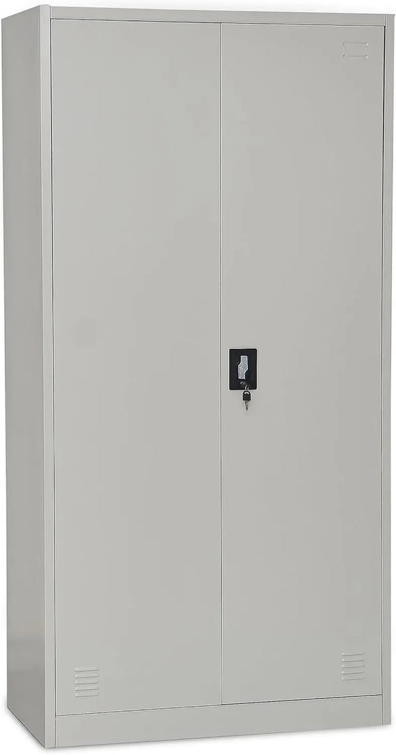 Multi Home Furniture Best Steel Big size Metal Cupboard for or Office MH-205-E Cupboard, Steel Filing Cupboard,Cabinet with Shelves Storage Compartment,Flush Key lock (Metal Grey)-GCC Home Center