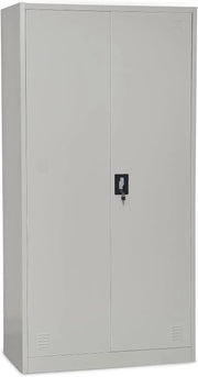 Multi Home Furniture Best Steel Big size Metal Cupboard for or Office MH-205-E Cupboard, Steel Filing Cupboard,Cabinet with Shelves Storage Compartment,Flush Key lock (Metal Grey)-GCC Home Center