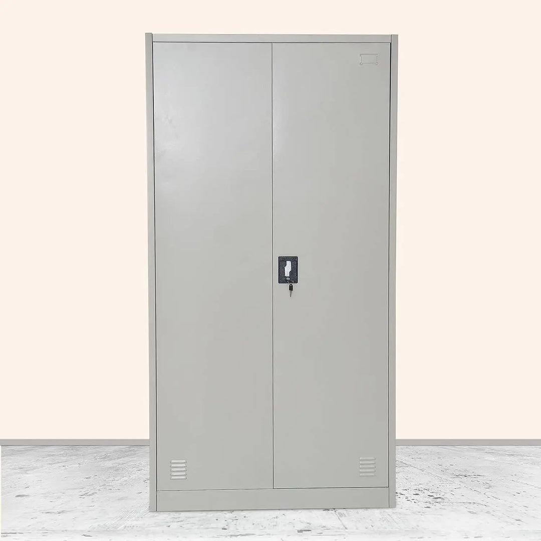 Multi Home Furniture Best Steel Big size Metal Cupboard for or Office MH-205-E Cupboard, Steel Filing Cupboard,Cabinet with Shelves Storage Compartment,Flush Key lock (Metal Grey)-GCC Home Center