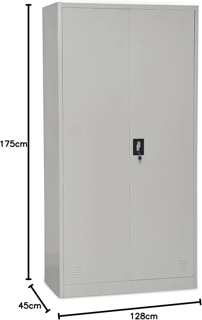 Multi Home Furniture Best Steel Big size Metal Cupboard for or Office MH-205-E Cupboard, Steel Filing Cupboard,Cabinet with Shelves Storage Compartment,Flush Key lock (Metal Grey)-GCC Home Center