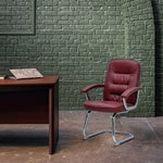 Load image into Gallery viewer, Multi Home Furniture Frame visitor chair for office, Hospital, school etc. with steel frame &amp; faux leather on armrest, sit &amp; back. (Brown)