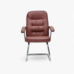 Load image into Gallery viewer, Multi Home Furniture Frame visitor chair for office, Hospital, school etc. with steel frame &amp; faux leather on armrest, sit &amp; back. (Brown)