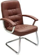 Load image into Gallery viewer, Multi Home Furniture Frame visitor chair for office, Hospital, school etc. with steel frame &amp; faux leather on armrest, sit &amp; back. (Brown)
