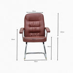 Load image into Gallery viewer, Multi Home Furniture Frame visitor chair for office, Hospital, school etc. with steel frame &amp; faux leather on armrest, sit &amp; back. (Brown)