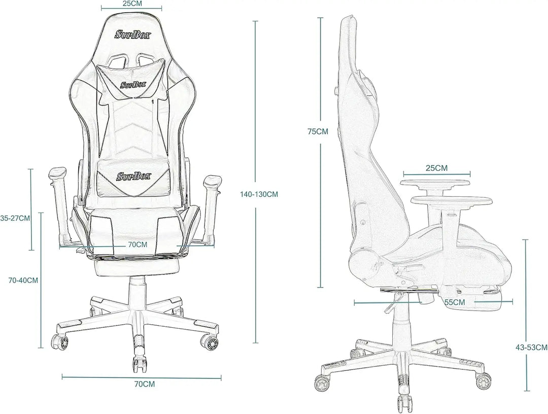 Multi Home Furniture Modern design Best Executive gaming chair MH-8886-Black for Video Gaming Chair for Pc with fully reclining back and head rest amd footrest and soft leather (Black)