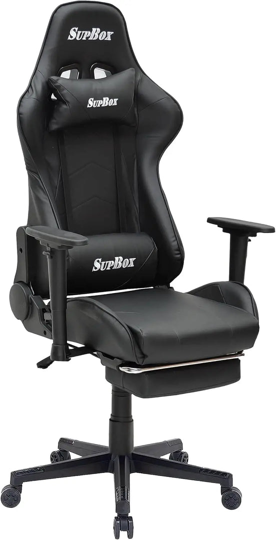 Multi Home Furniture Modern design Best Executive gaming chair MH-8886-Black for Video Gaming Chair for Pc with fully reclining back and head rest amd footrest and soft leather (Black)