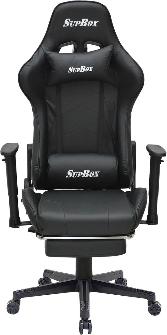 Multi Home Furniture Modern design Best Executive gaming chair MH-8886-Black for Video Gaming Chair for Pc with fully reclining back and head rest amd footrest and soft leather (Black)