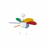 Load image into Gallery viewer, Multicolor Kids Ceiling Fan Ø81 cm Light Integrated With Pull Chain