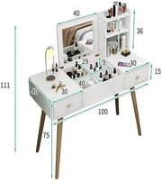 Multifunction Modern Design Two Drawers Makeup Dressings Storage Table For Living Room - White/Beige-GCC Home Center