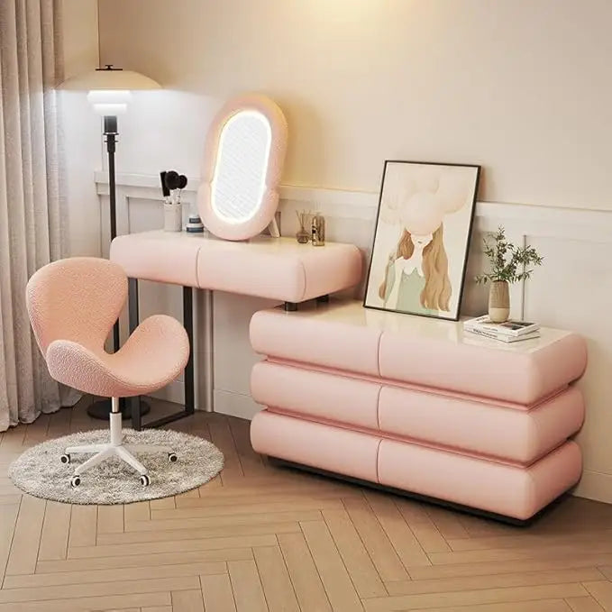 Multifunctional Makeup Vanity Dressing Table with Drawers and Chair 120 CM-GCC Home Center