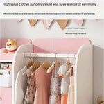Load image into Gallery viewer, MUMOO BEAR Creative Kids Wardrobe, Wooden Cabinet with 5 Drawers and Hanging Area for Clothes Storage Organizer, Modern Closet Heavy Duty Bedroom Furniture for Boys Girls, YN011 (Pink)-GCC Home Center