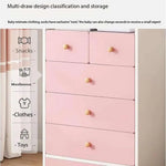 Load image into Gallery viewer, MUMOO BEAR Creative Kids Wardrobe, Wooden Cabinet with 5 Drawers and Hanging Area for Clothes Storage Organizer, Modern Closet Heavy Duty Bedroom Furniture for Boys Girls, YN011 (Pink)-GCC Home Center