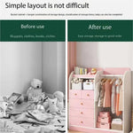 Load image into Gallery viewer, MUMOO BEAR Creative Kids Wardrobe, Wooden Cabinet with 5 Drawers and Hanging Area for Clothes Storage Organizer, Modern Closet Heavy Duty Bedroom Furniture for Boys Girls, YN011 (Pink)-GCC Home Center
