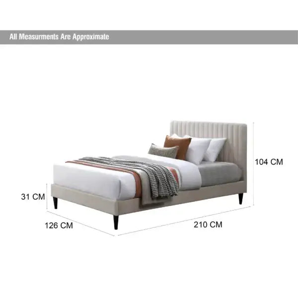 Nastya Single Bed – Beige