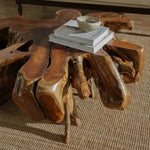 Load image into Gallery viewer, Natural Teak Root Wood Coffee Table