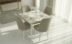 Load image into Gallery viewer, Natural Wood Dining Set 4-Seater (White)