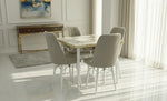Load image into Gallery viewer, Natural Wood Dining Set 4-Seater (White)