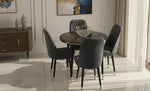 Load image into Gallery viewer, Natural Wood Round Dining Set 4-Seater (Black)