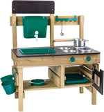 Load image into Gallery viewer, Nature Fun Outdoor Play Kitchen with Many Accessories Made of Wood and Vegetable Plastic, from 3 Years-GCC Home Center