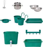Load image into Gallery viewer, Nature Fun Outdoor Play Kitchen with Many Accessories Made of Wood and Vegetable Plastic, from 3 Years-GCC Home Center