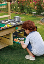 Load image into Gallery viewer, Nature Fun Outdoor Play Kitchen with Many Accessories Made of Wood and Vegetable Plastic, from 3 Years-GCC Home Center