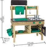 Load image into Gallery viewer, Nature Fun Outdoor Play Kitchen with Many Accessories Made of Wood and Vegetable Plastic, from 3 Years-GCC Home Center
