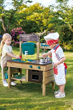 Load image into Gallery viewer, Nature Fun Outdoor Play Kitchen with Many Accessories Made of Wood and Vegetable Plastic, from 3 Years-GCC Home Center