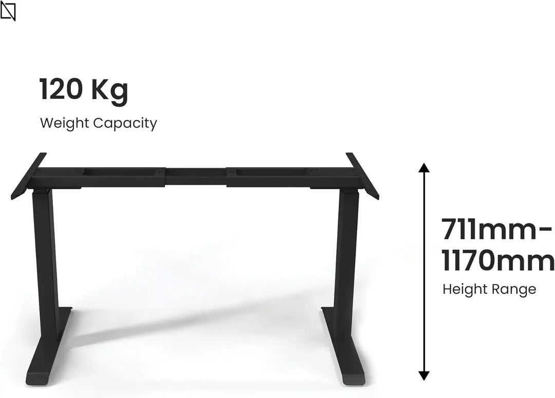 Navodesk Height Adjustable Computer Gaming Desk Workstation, Bluetooth Enabled Black Frame + Top (Walnut, 47 x 30 inch)