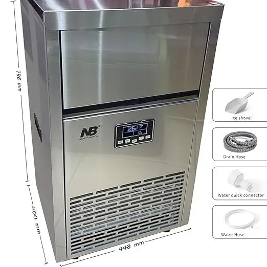 NB Stainless Steel Freestanding 65kg in 24hour Commercial Ice Maker with Self Clean