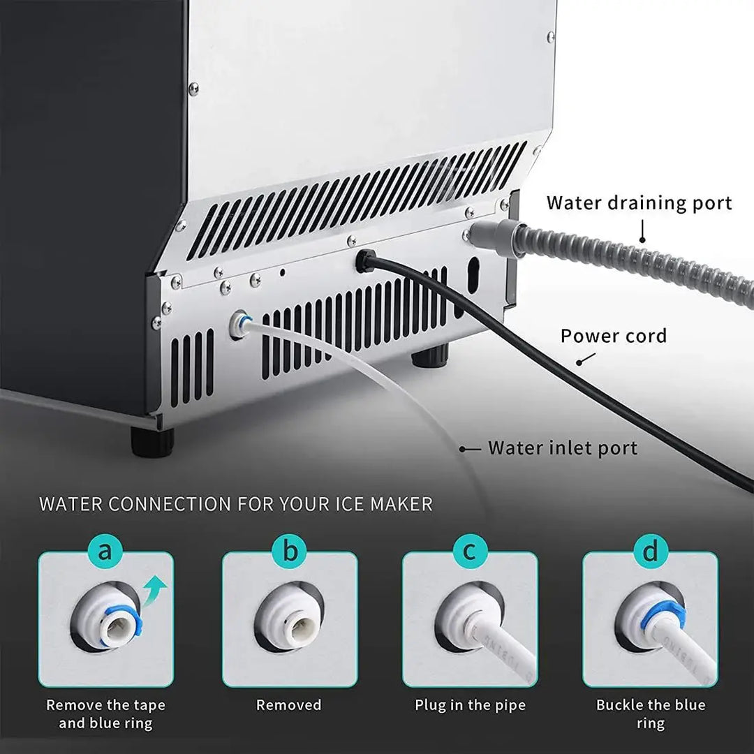 NB Stainless Steel Freestanding 65kg in 24hour Commercial Ice Maker with Self Clean